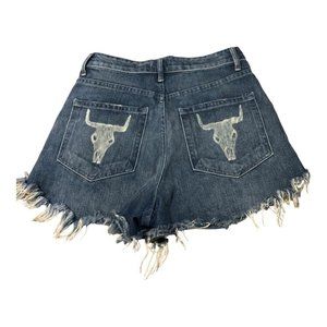 Show me your Mumu Blue Longhorn Shorts- Sz 26